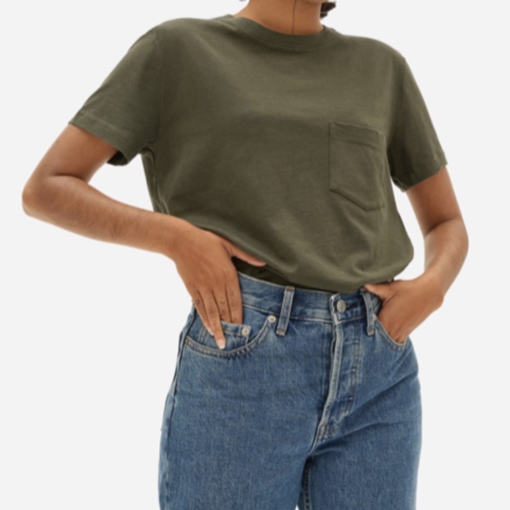 Organic Cotton Box-Cut Pocket Tee - S Dark Forest